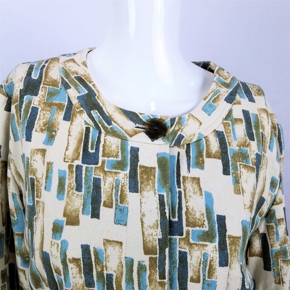 J. Jill Silk-Lined Geometric 3/4 Sleeve Jacket – Size Small - Picture 2 of 8